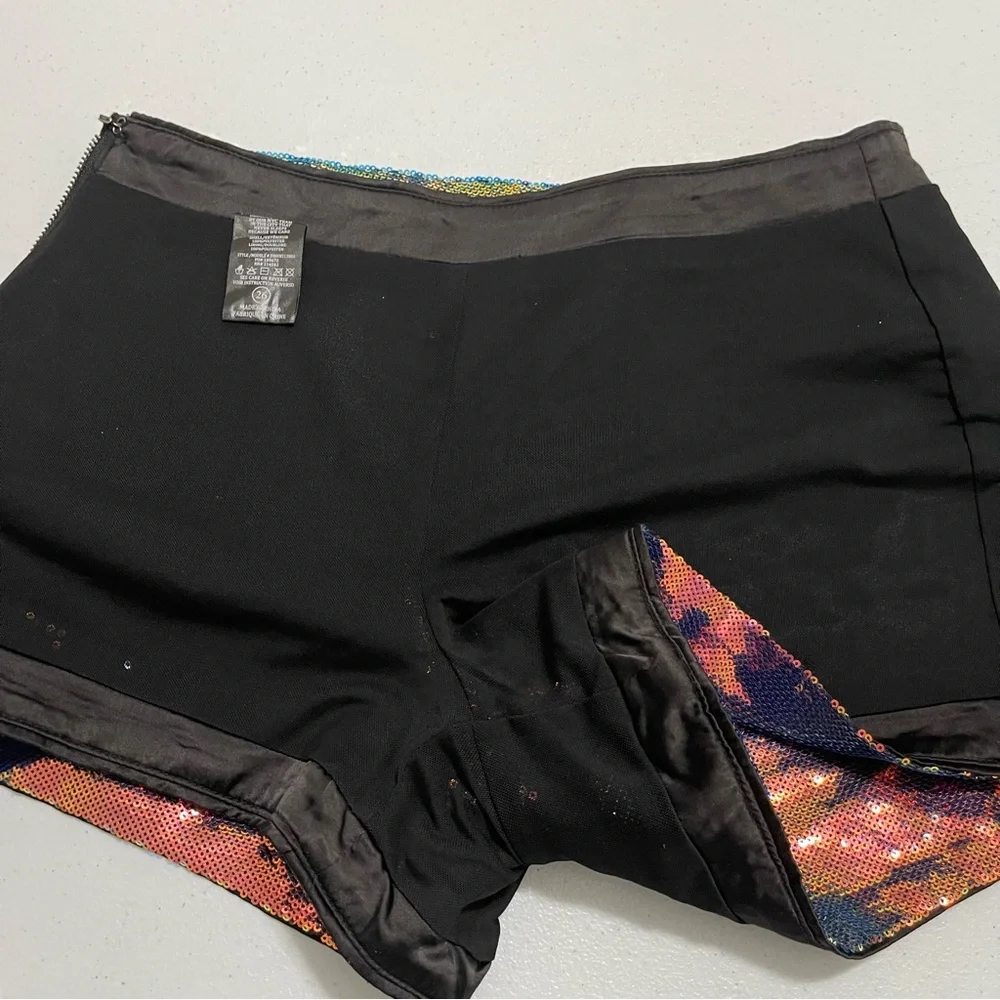 BLANKNYC Cosmic Charge Iridescent Sequin Multi Color Festival Shorts 26